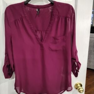 Maurice's Women's Burgandy Blouse.
